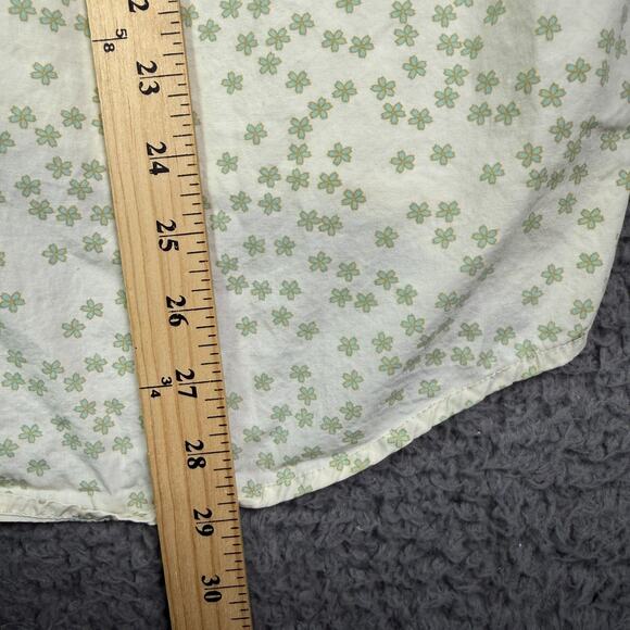 Katin Button Shirt Mens Large White Green Floral Short Sleeve Hawaiian Pocket - Picture 8 of 9